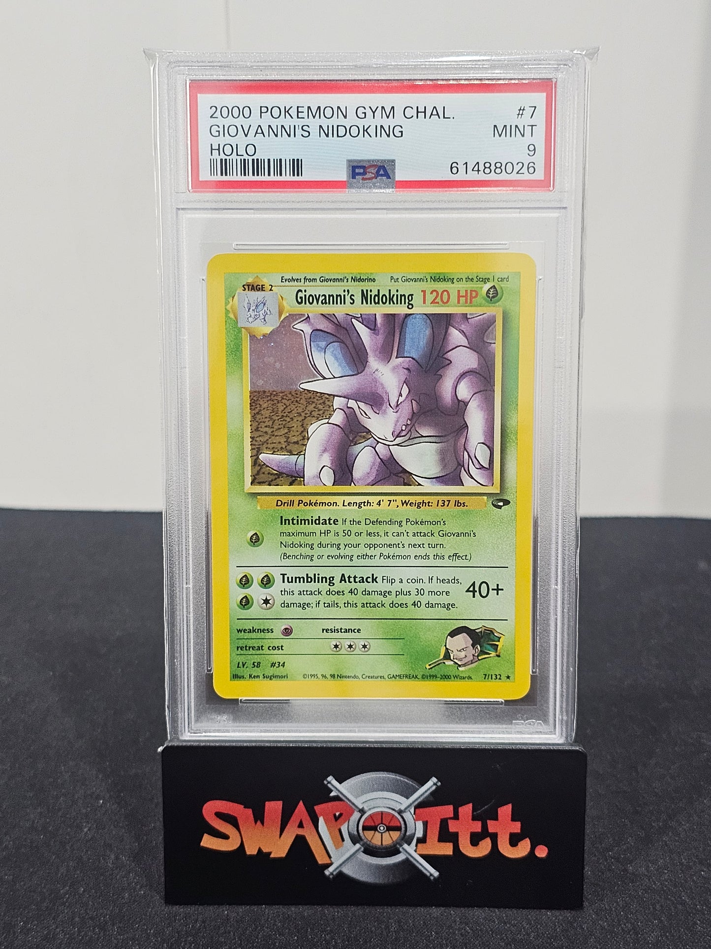 2000 pokemon gym chal GIOVABBIS NIDOKING-HOLO psa 9