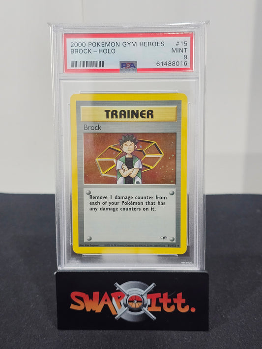 2000 pokemon gym heroes BROCK_HOLO psa 9