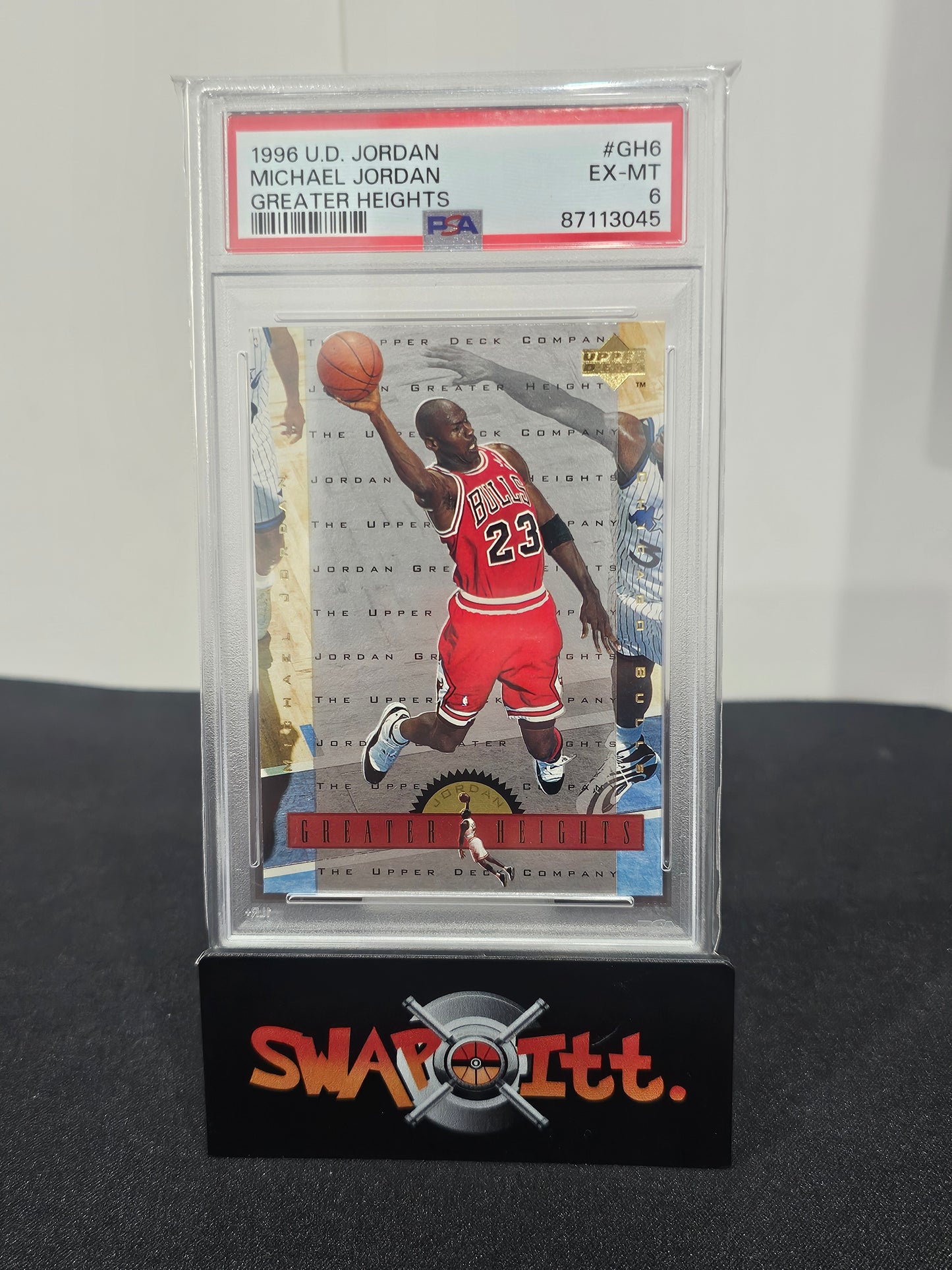 1996 upper deck MICHAEL JORDAN greater heights psa 6