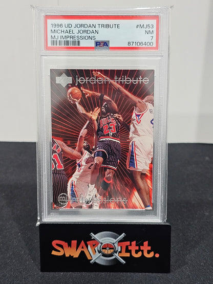 1996 upper deck jordan tribute MICHAEL JORDAN psa 7