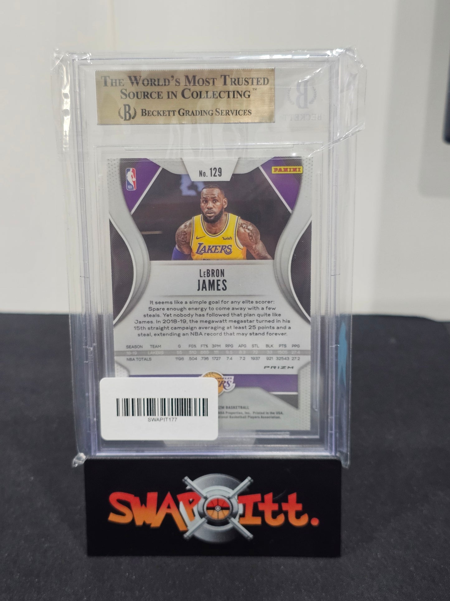 2019-20 panini prizm LEBRON JAMES silver prizm bgs 9.5