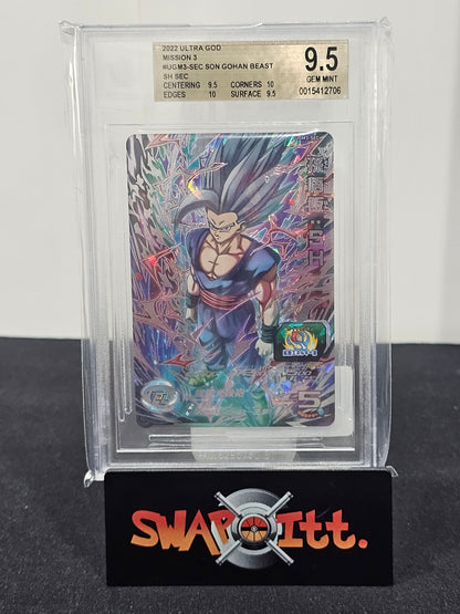 2022 ultra god mission 3 sec  son gohan beast bgs 9.5