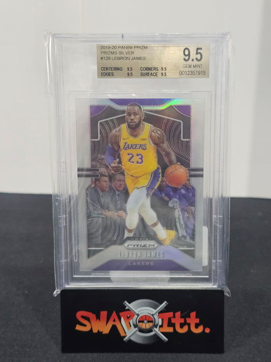 2018-20 panini prizm silver prizm LEBRON JAMES bgs 9.5