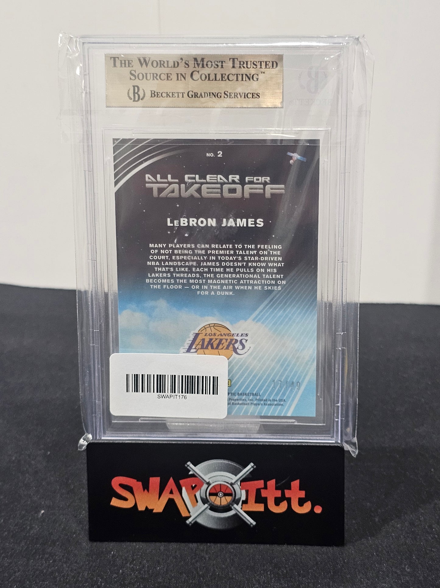 2019-20 donruss optic all clear for takeoff LEBRON JAMES 17/49 bgs 9.5