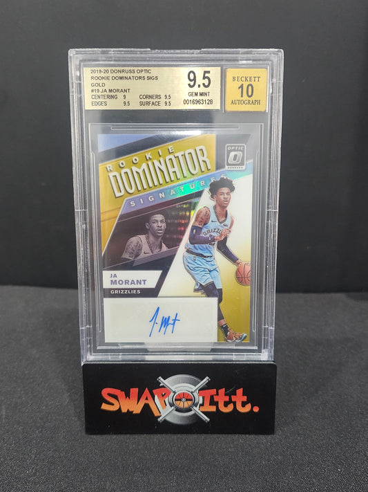 2019/20 donruss optic rookie dominators signature gold JA MORANT bgs 9.5