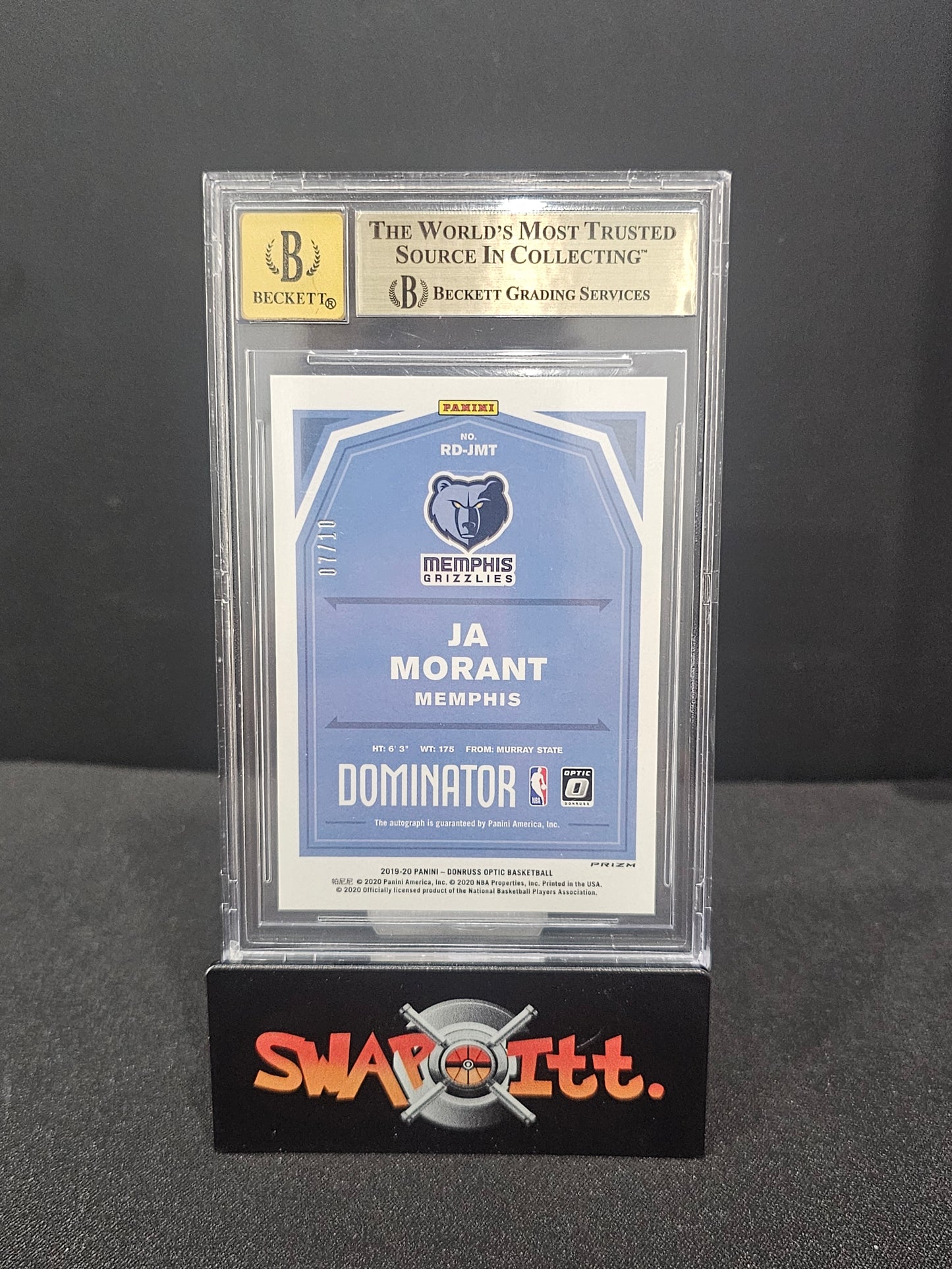 2019/20 donruss optic rookie dominators signature gold JA MORANT bgs 9.5