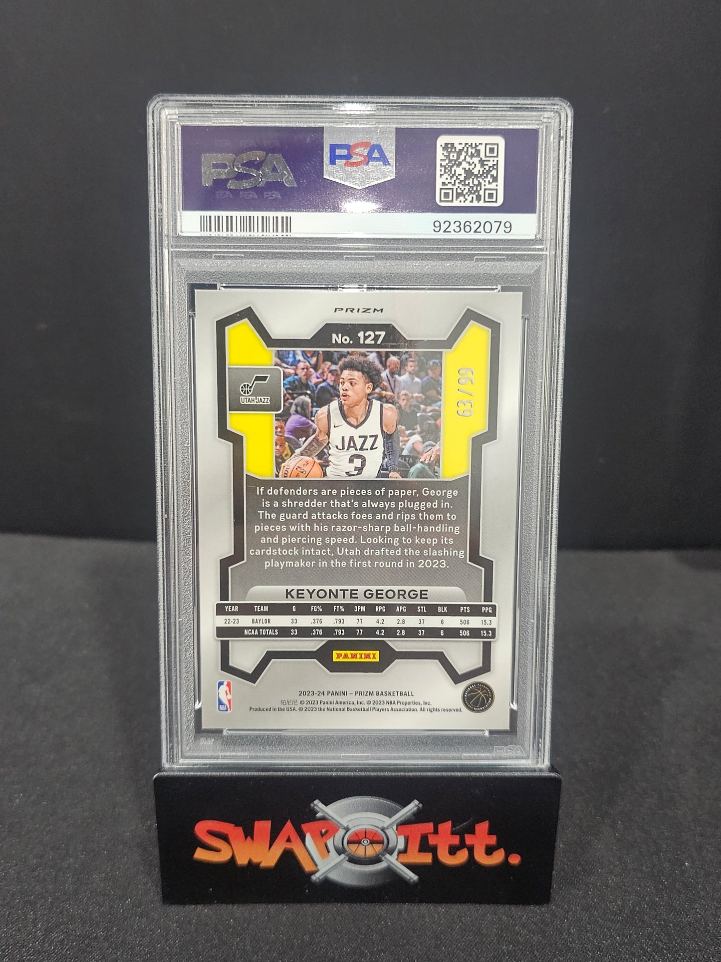 2023 prizm purple KEYONTE GEORGE psa 9 63/99