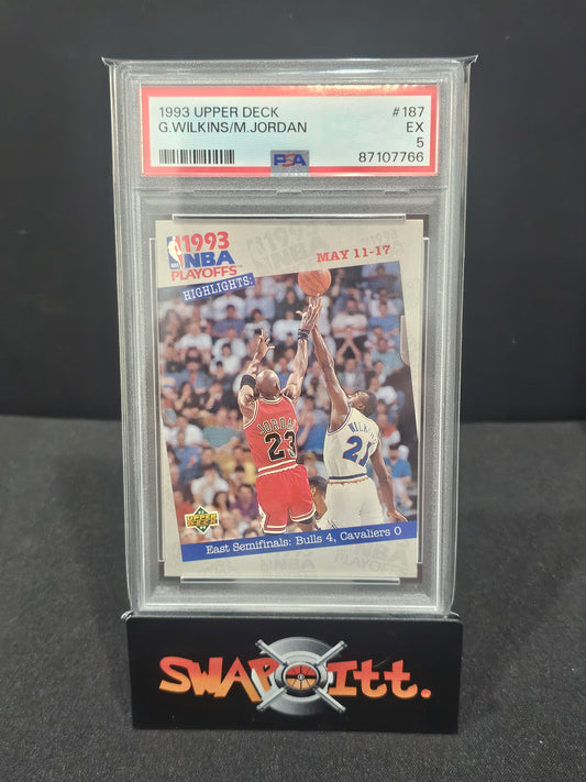 1993 upper deck G.WILKINS/M.JORDAN psa 5