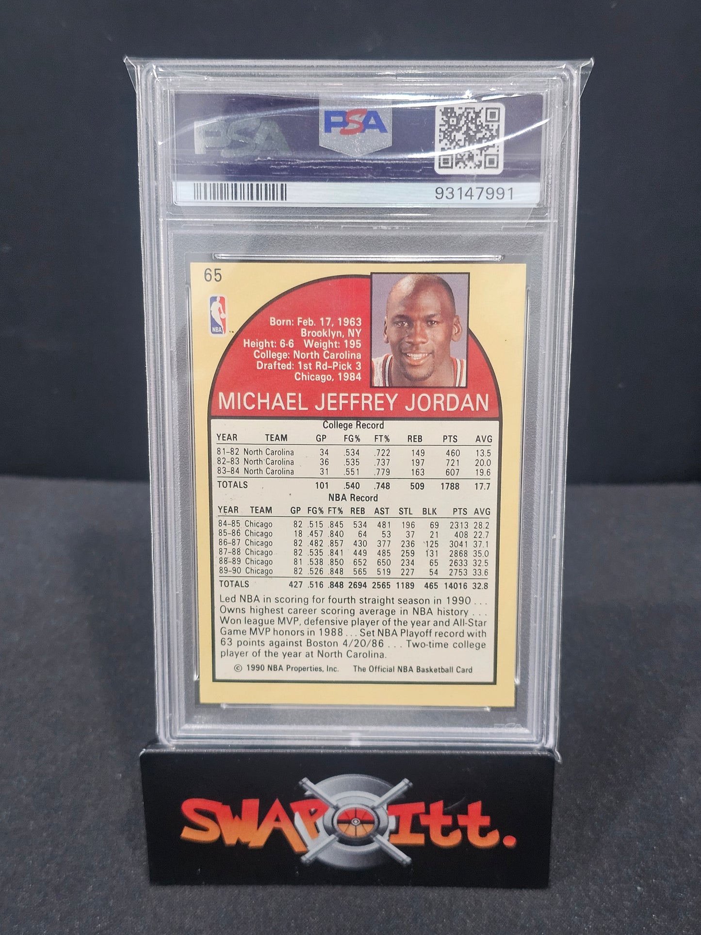 1990 hoops MICHAEL JORDAN psa 7