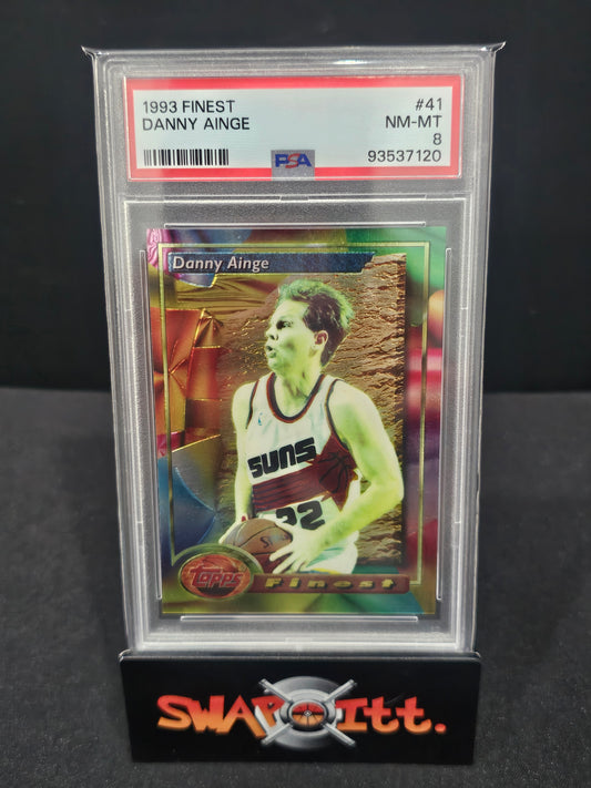 1993 topps finest DANNY AINGE psa 8