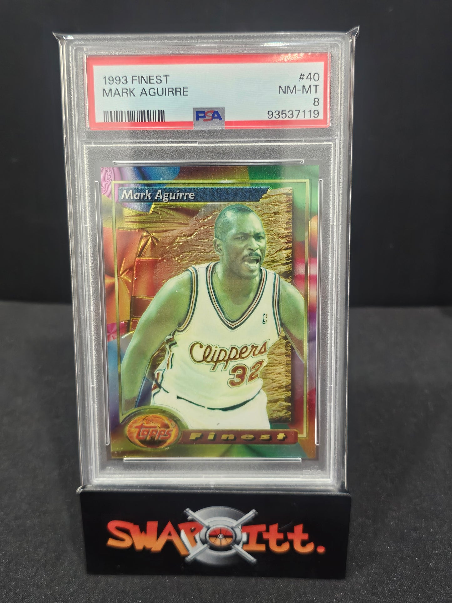 1993 topps finest MARK AGUIRRE psa 8