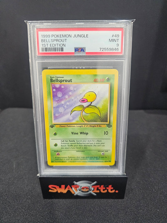 1999 pokemon jungle bellsprout 1st edition psa 9