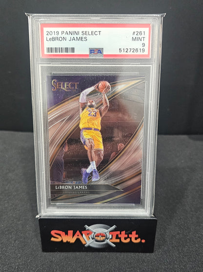 2019 panini select LEBRON JAMES  psa 9