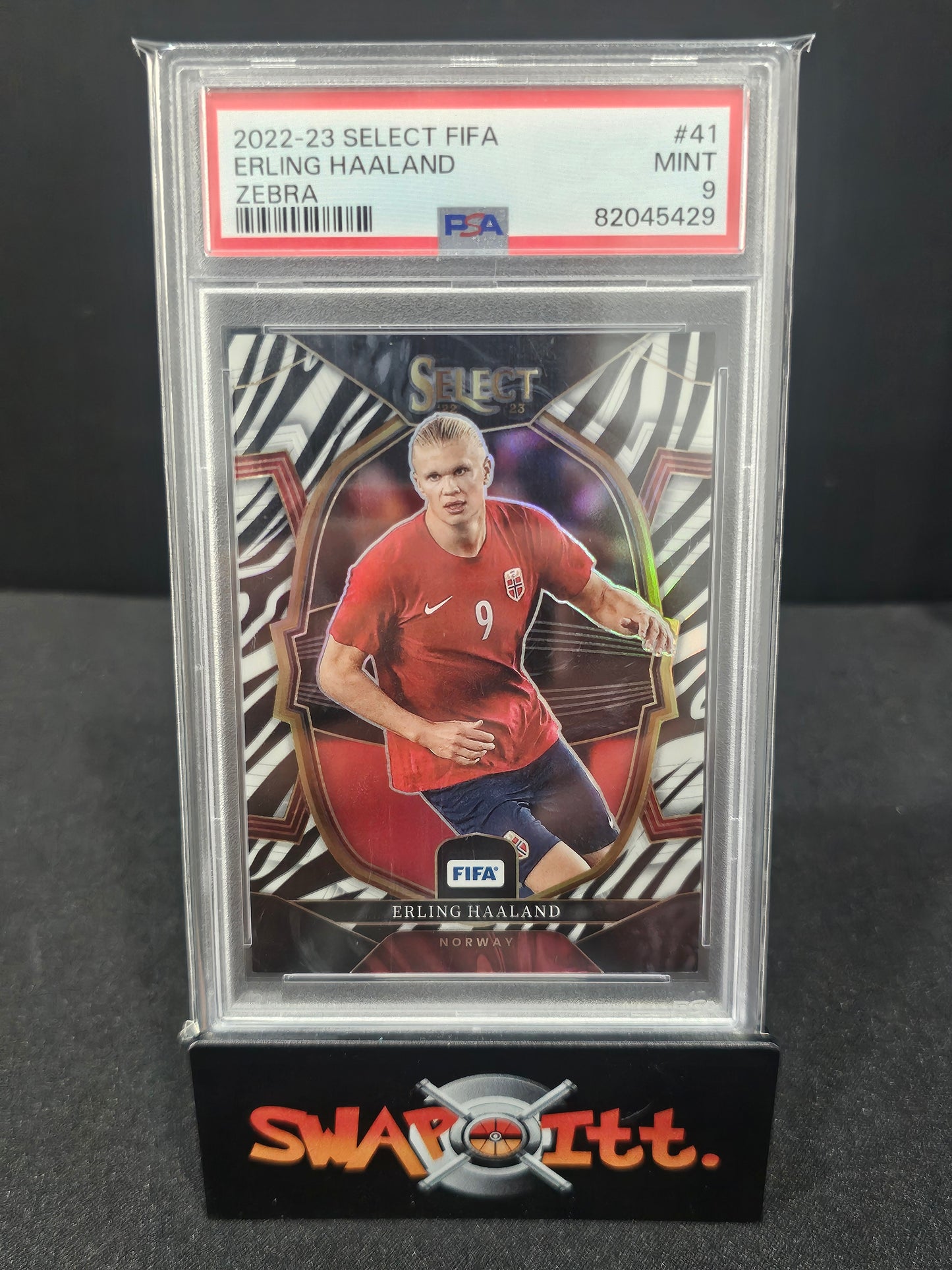 2022-23 select fifa ERLING HAALAND zebra 23/25 psa 9