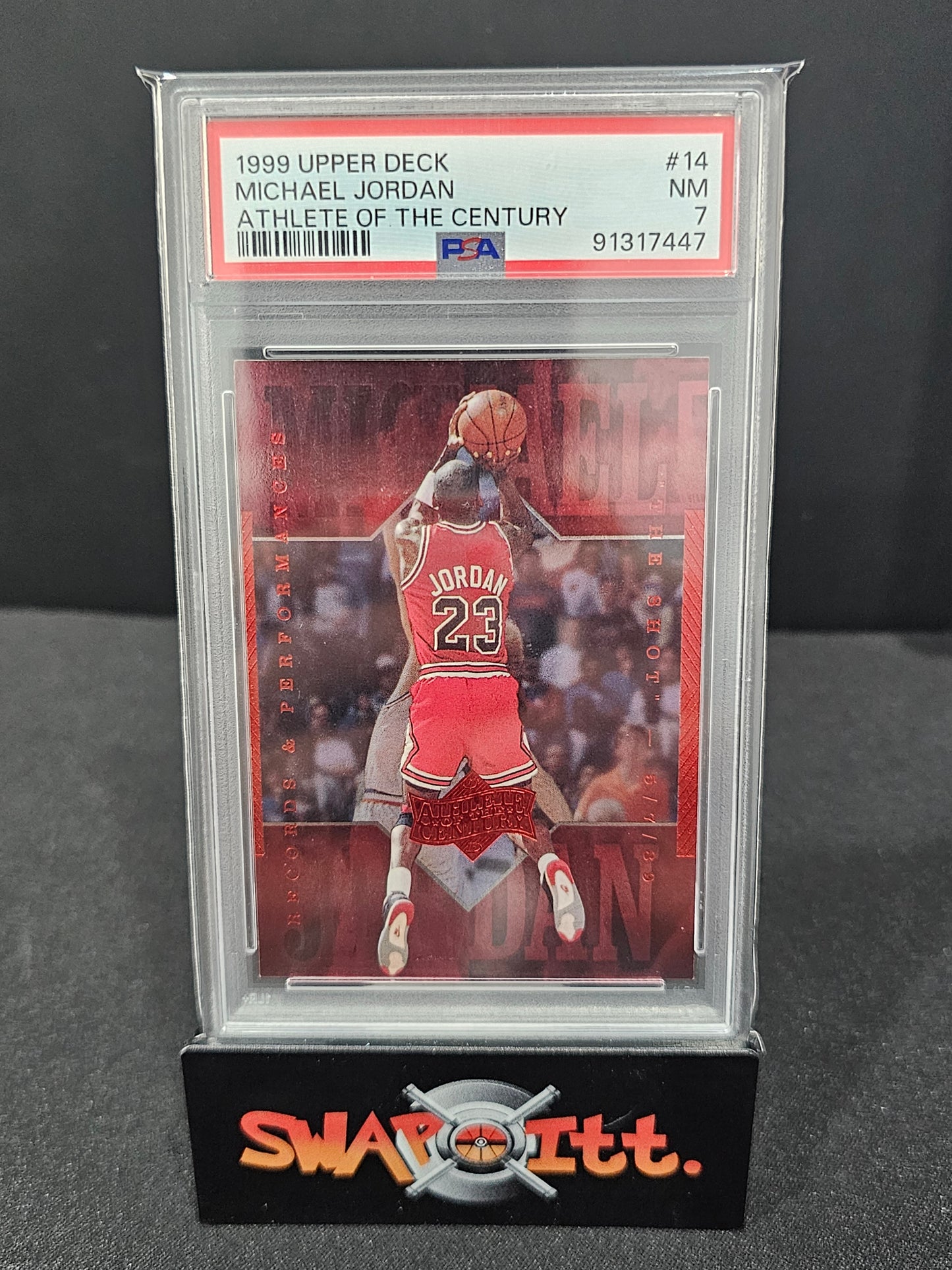 1999 upper deck MICHAEL JORDAN athlete of the century psa 7