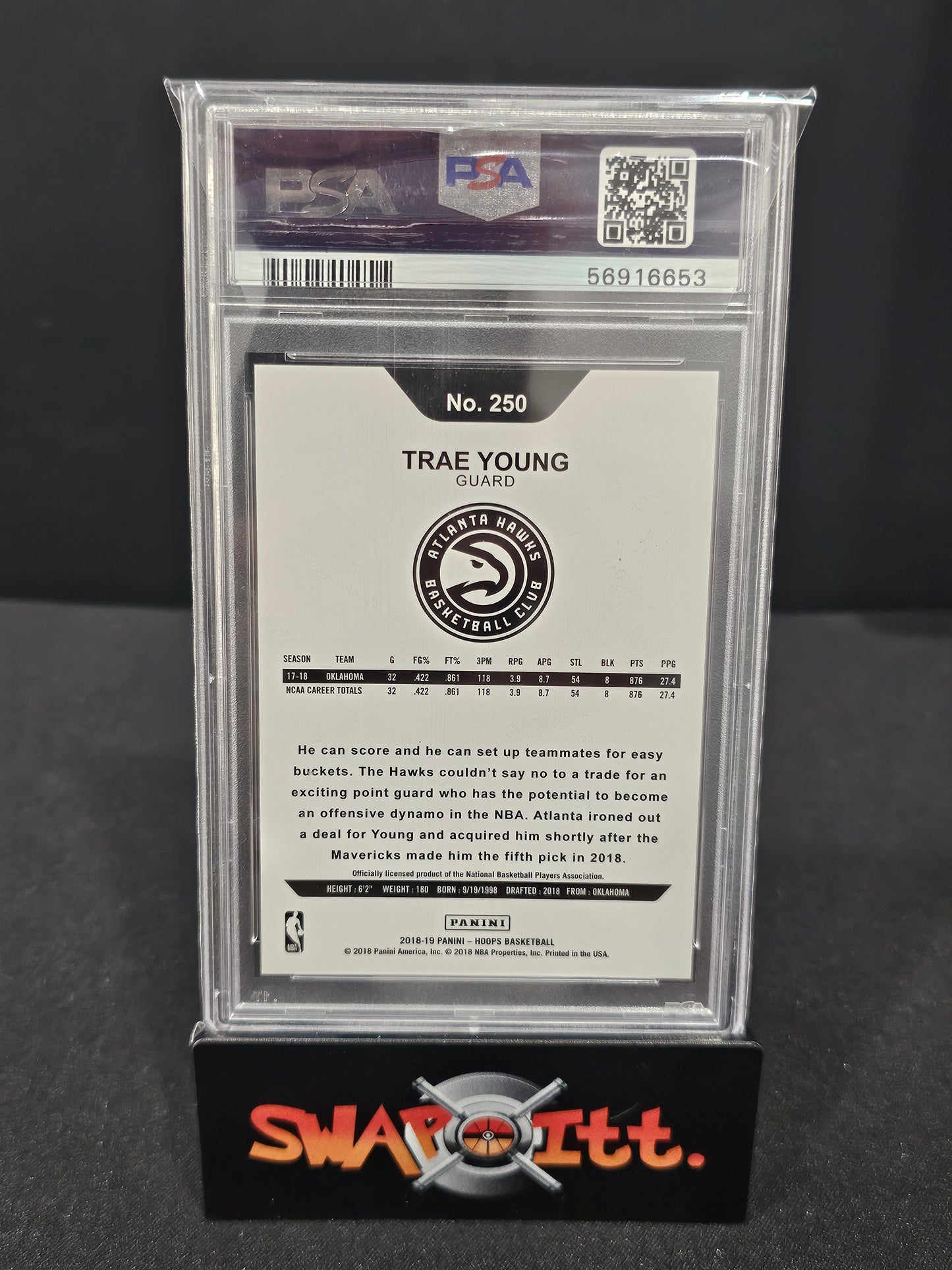 2018 panini hoops TRAE YOUNG psa 10