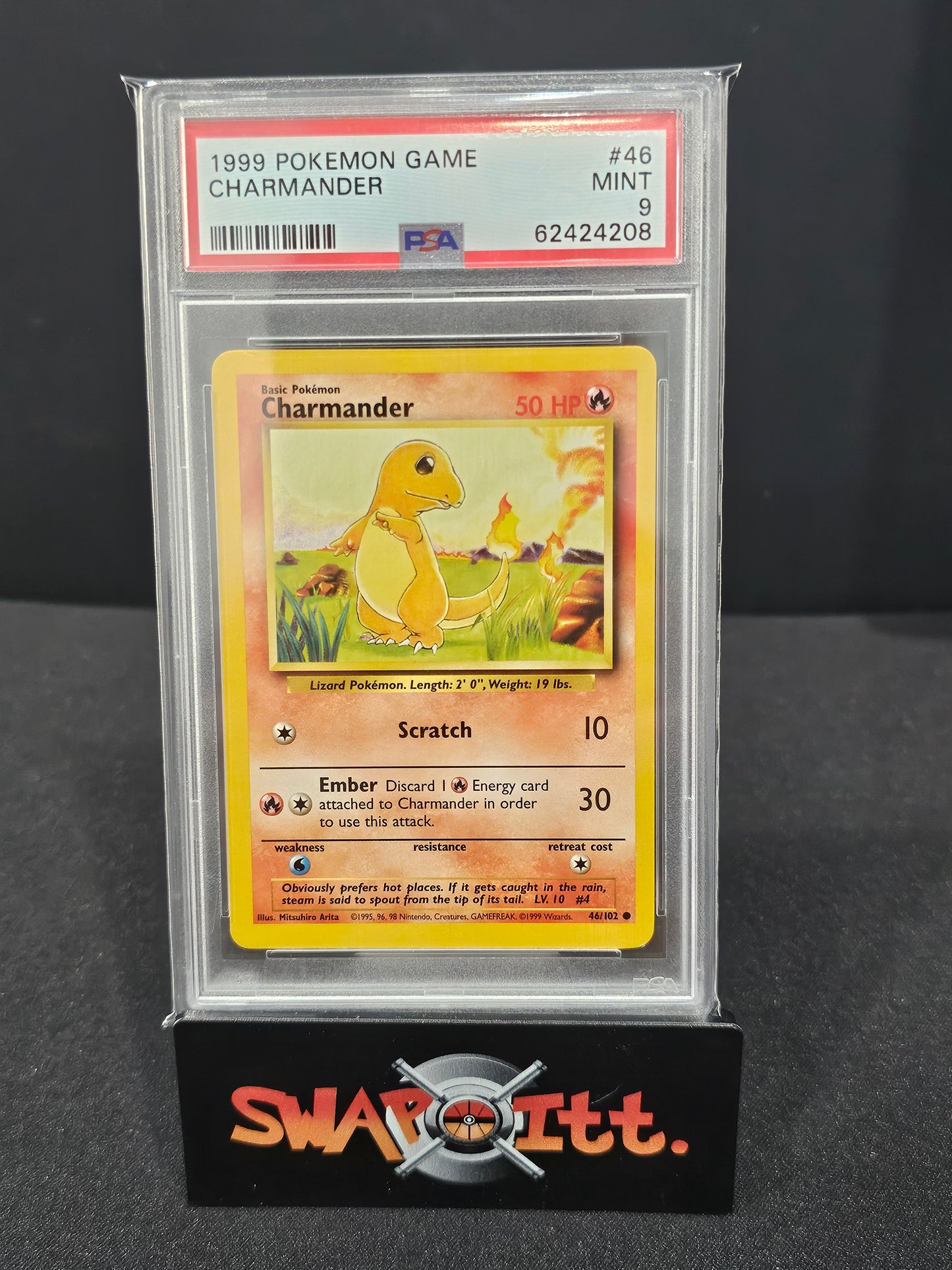 1999 pokemon game CHARMANDER psa 9