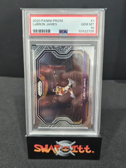 2020 panini prizm LEBRON JAMES psa 10