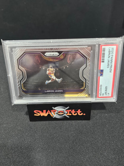 2020 panini prizm LEBRON JAMES psa 10