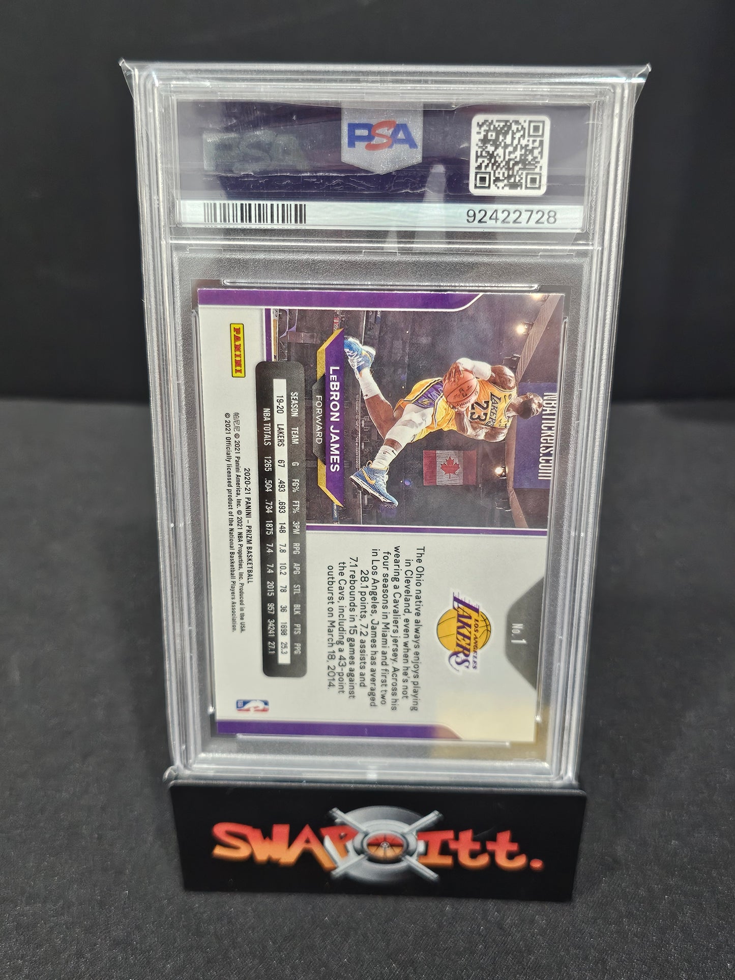 2020 panini prizm LEBRON JAMES psa 10