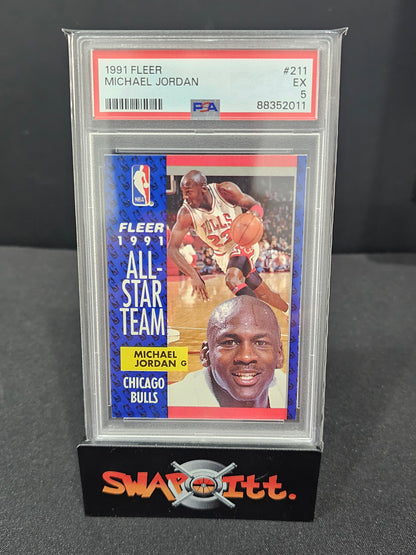 1991 fleer MICHAEL JORDAN psa 5