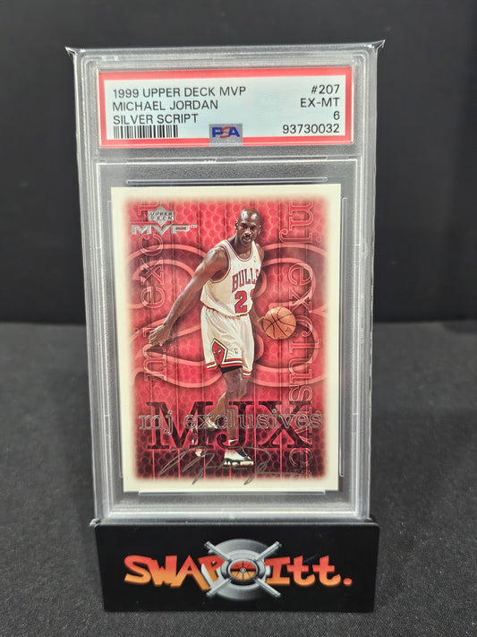 1999 upper deck mvp MICHAEL JORDAN silver script psa 6