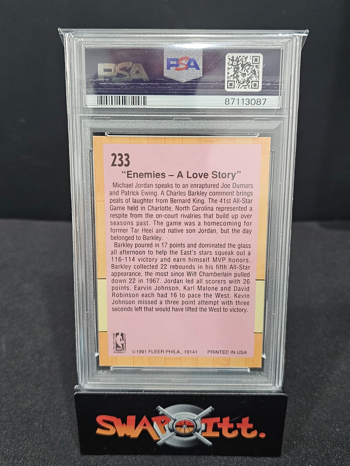 1991 fleer all star game JORDAN psa 6