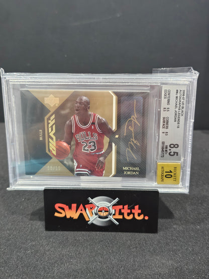 2006-07 upper deck black auto legends MICHAEL JORDAN 08/15 bgs 8.5