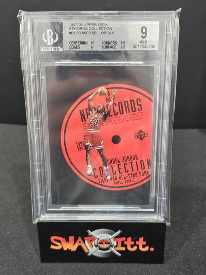 1997-98 upper deck records collection MICHAEL JORDAN bgs 9