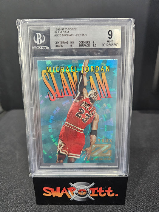 1996-97 skybox z force slam cam MICHAEL JORDAN bgs 9