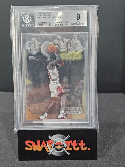 1997-98 topps rock stars MICHAEL JORDAN bgs 9