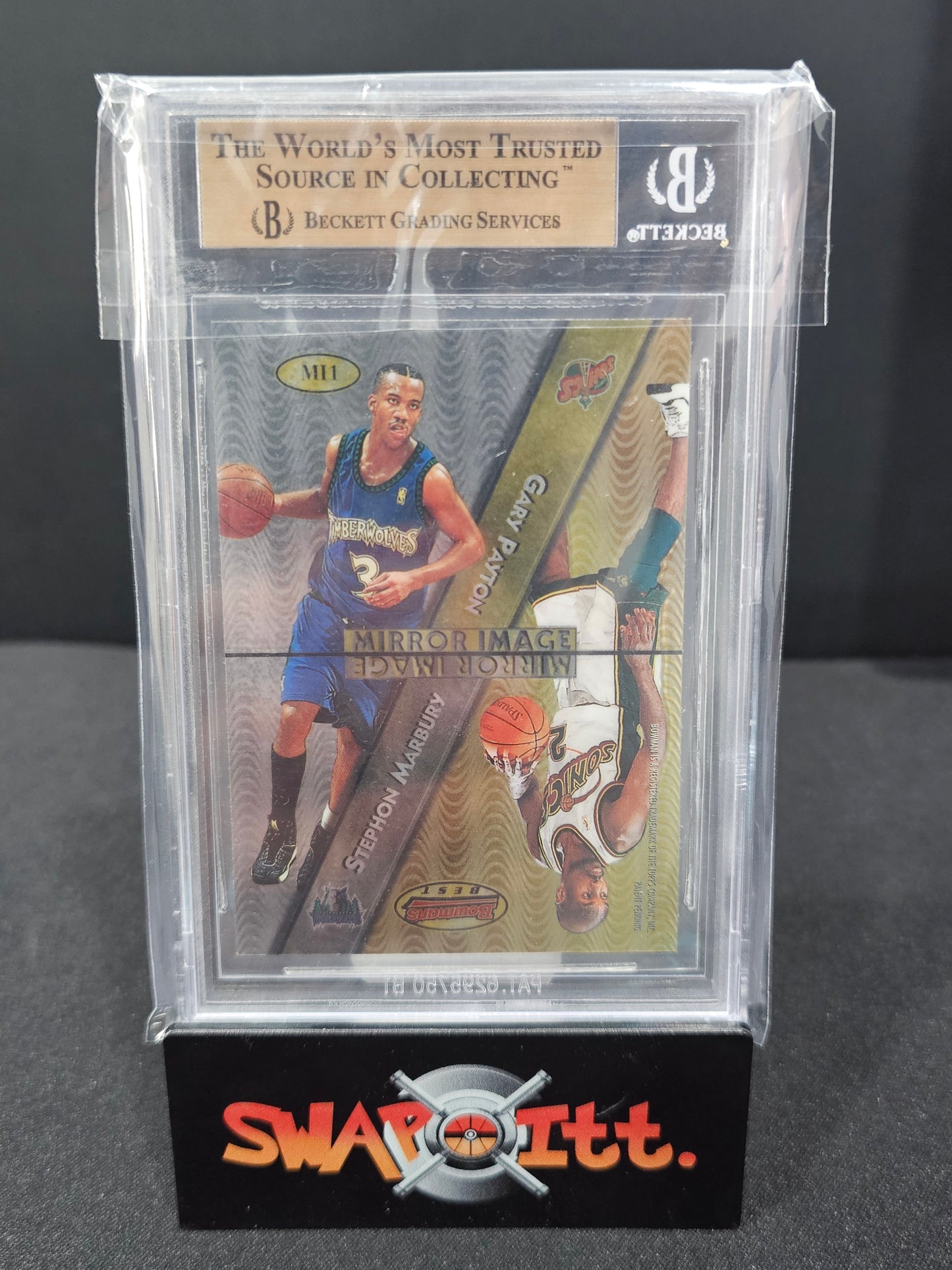 1997-98 bowmans best mirror image JORDAN/MERCER/PAYTON/MARBURY bgs 9.5