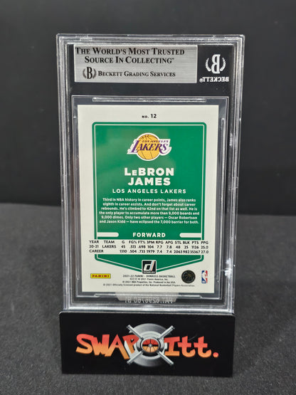 2021-22 donruss holo orange laser LEBRON JAMES bgs 8.5