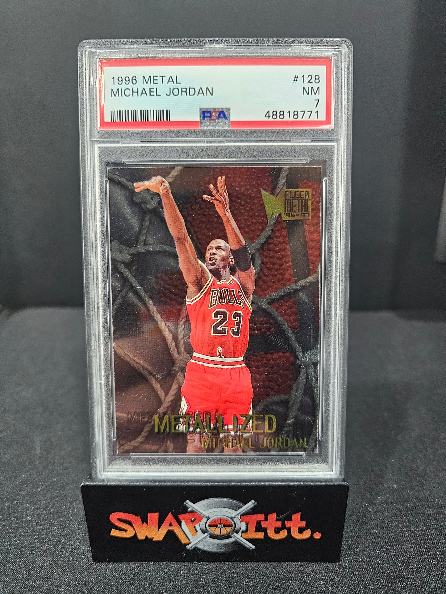 1996 fleer metal MICHAEL JORDAN psa 7