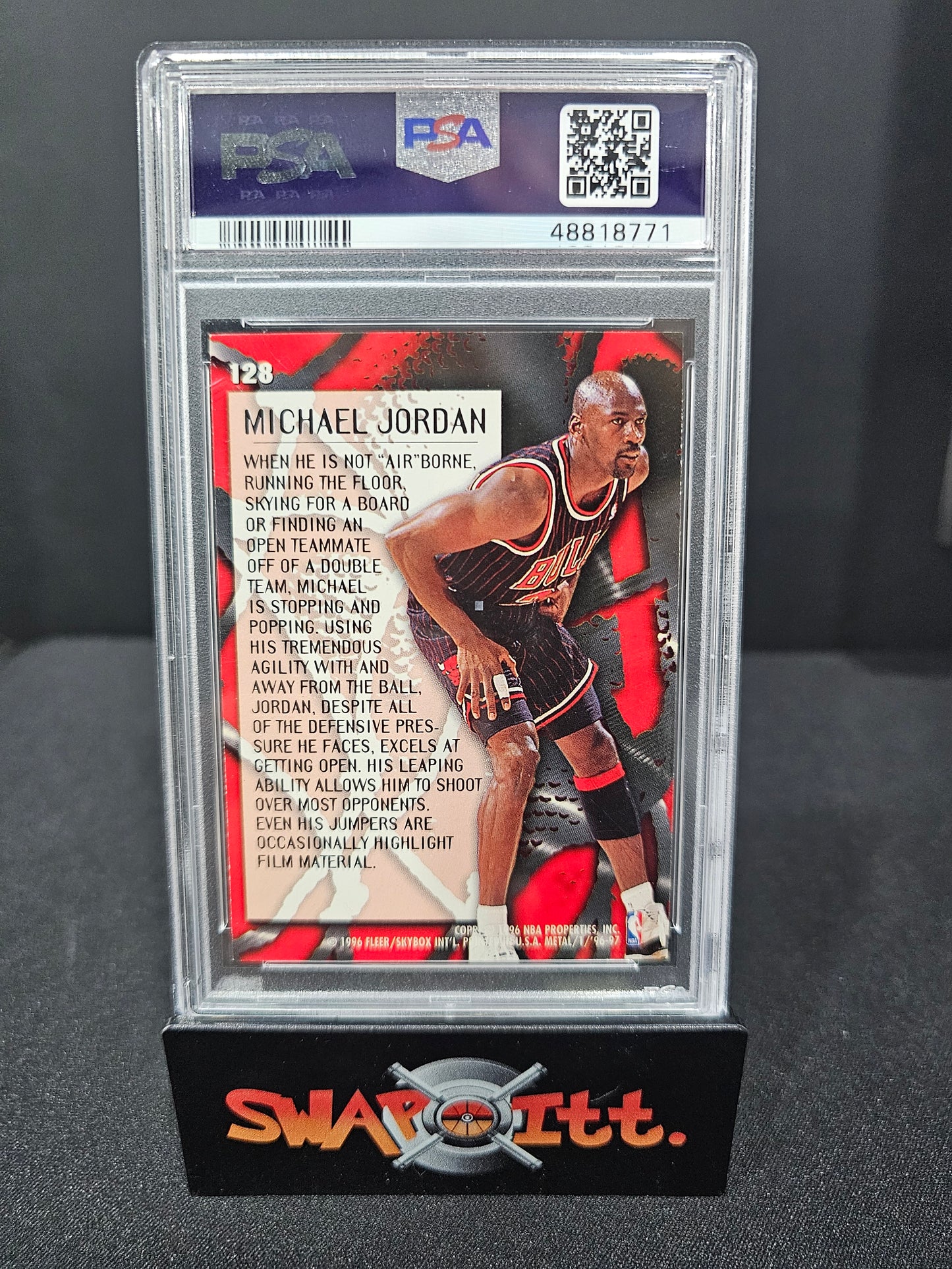 1996 fleer metal MICHAEL JORDAN psa 7