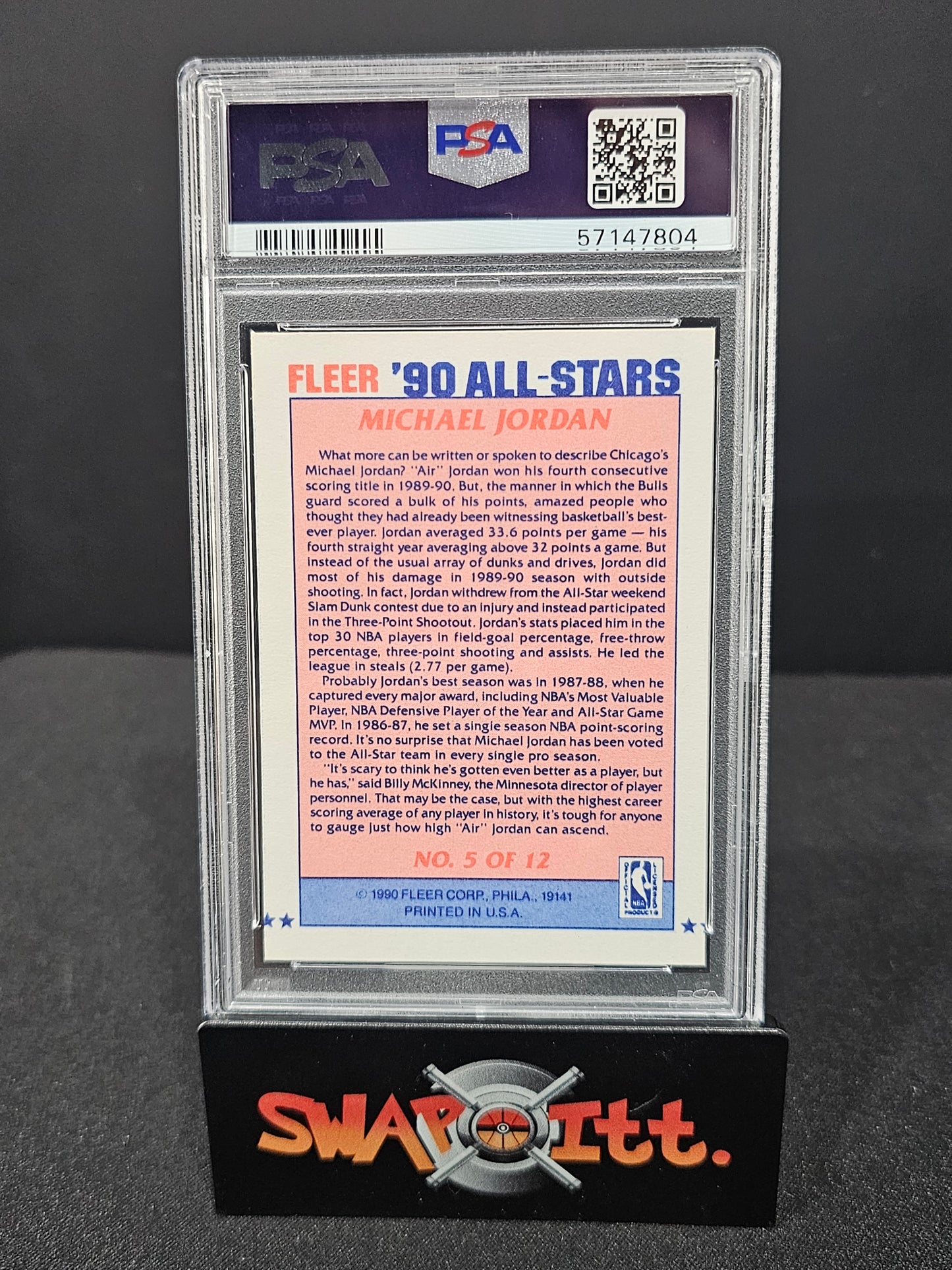 1990 fleer all-stars MICHAEL JORDAN psa 9