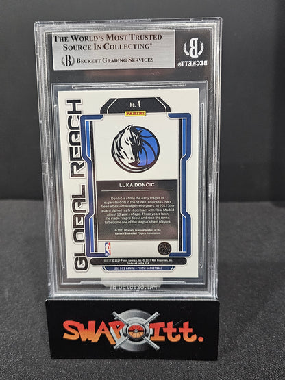 2021-22 panini prizm global reach LUKA DONCIC bgs 9