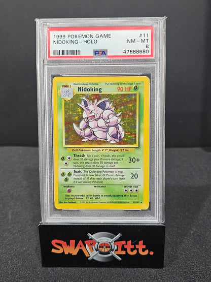 1999 pokemon game NIDOKING-HOLO psa 8