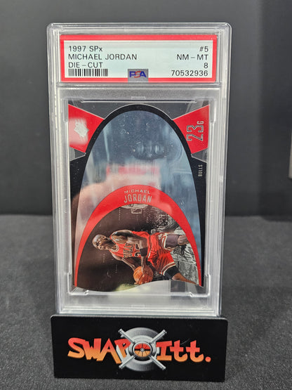 1997 spx die cut MICHAEL JORDAN psa 8