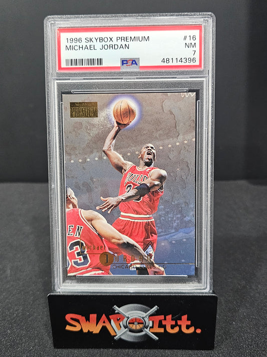 1996 skybox premium MICHAEL JORDAN psa 7