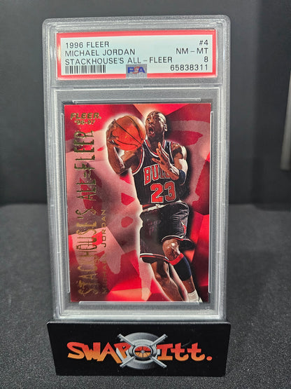 1996 fleer stackhouses all-fleer MICHAEL JORDAN psa 8