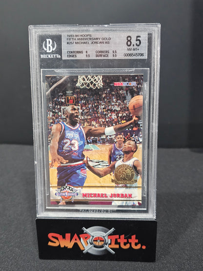 1993-94 hoops fifth anniversary gol MICHAEL JORDAN bgs 8.5