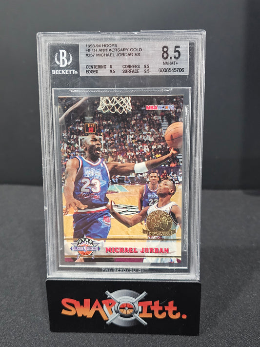 1993-94 hoops fifth anniversary gol MICHAEL JORDAN bgs 8.5