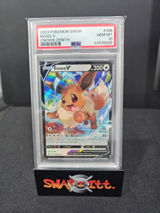 2023 pokemon swsh EEVEE V crown zenith psa 10