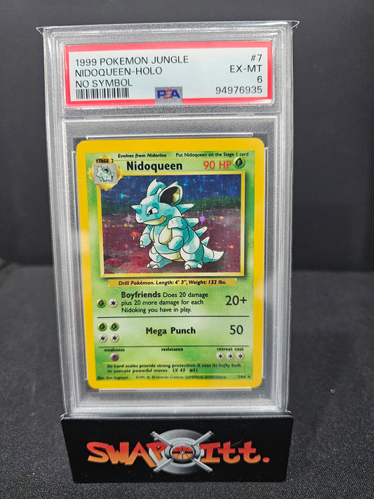 1999 pokemon jungle NIDOQUEEN-HOLO no symbol psa 6