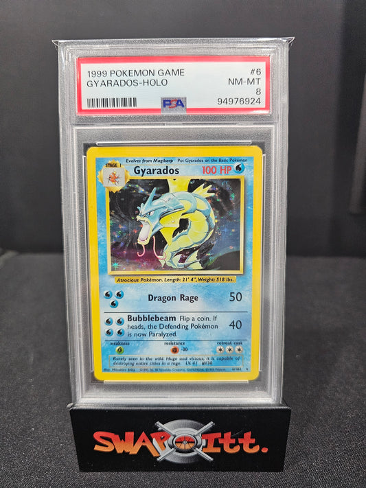 1999 pokemon game GYARADOS-HOLO psa 8