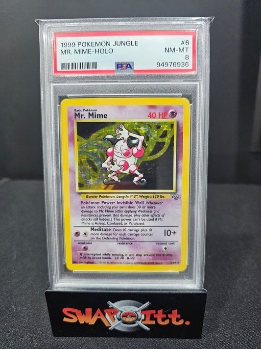 1999 pokemon jungle MR. MIME-HOLO psa 8