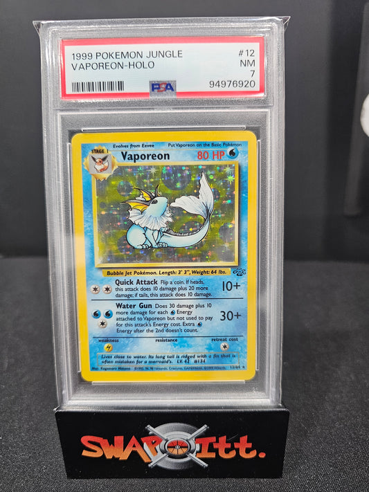 1999 pokemon jungle VAPOREON-HOLO psa 7