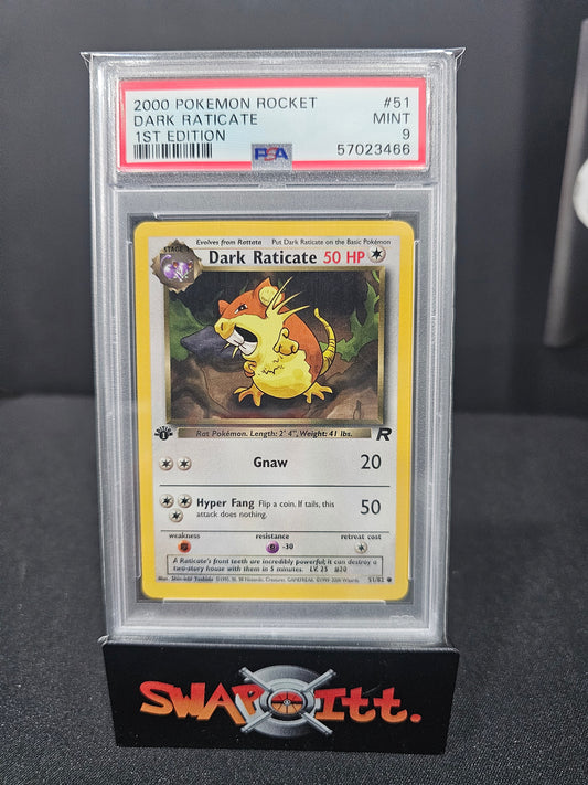 2000 pokemon rocket DARK RATICATE 1st edition psa 9