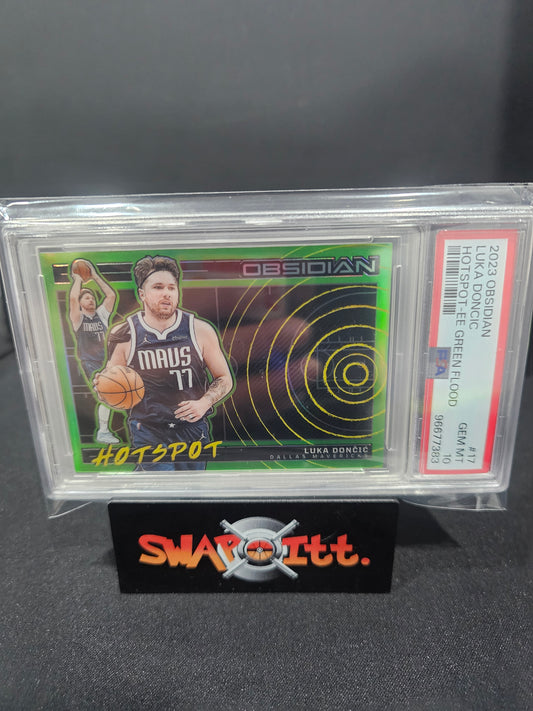 2023 obsidian LUKA DONCIC hotspot-ee green flood 13/25 psa 10